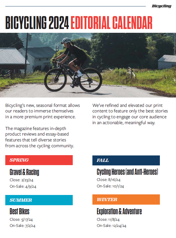 Editorial Calendar - Bicycling Magazine Media Kit